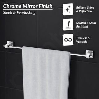 Plantex 304 Grade Stainless Steel 24 inchTowel Hanger/Holder for Bathroom/Single Towel Rod/Towel Bar/Towel Stand/Bathroom Accessories - Splash (Chrome)