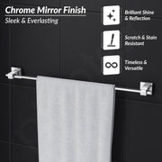 Plantex 304 Grade Stainless Steel 24 inchTowel Hanger/Holder for Bathroom/Single Towel Rod/Towel Bar/Towel Stand/Bathroom Accessories - Splash (Chrome)