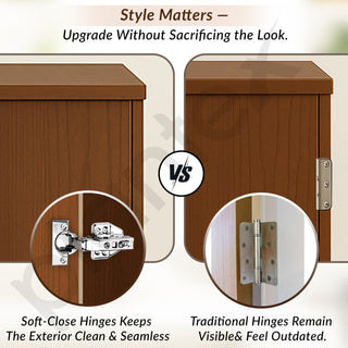 Plantex (Algo) Cabinet Hinges/304 Grade Stainless Steel Locking Solutions and Systems/2D Soft Closing Concealed Hinges for Kitchen/Wardrobe/Doors/Window - Pack of 2 (Chrome)