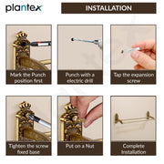 Plantex Antique Dual Towel Rod For Bathroom/Towel Holder/Hanger/Bar/Bathroom Accessories (24 Inch,Brass-Antique Finish)