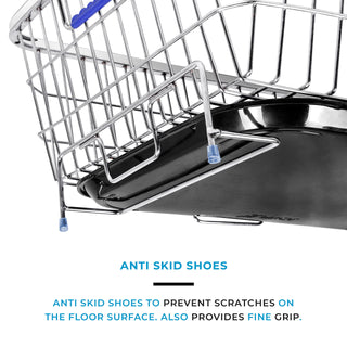 Plantex Stainless Steel Drying Rack -Vessel,Dish,Utensil Drainer Basket/Dish Drying Rack with Drainer/Plate Stand/Basket for Utensils (Size-56x43x23cm)