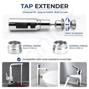 Plantex Tap Extension for Kitchen Sink/360° Swivel Kitchen Sink Faucet Aerator/3 Anti-Splash Modes Sprayer/Upto 70% Water Saving - Pack of 1 (Chrome)