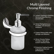 Plantex Smero Pure Brass Made Handwash Holder for Wash Basin/Liquid Soap Dispenser/Shampoo Dispenser - Craft (Chrome)
