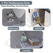 Plantex Self Adhesive Stainless Steel Bathroom Detergent Holder/Bathroom Storage Rack/Shelf/Under The Sink Detergent Holder (Small,Chrome)