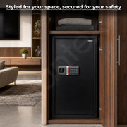 Plantex 106 Ltr. Safe Locker For Home/Digital Locker/Electronic Safety Locker with Master & User Dual Code Access with Emergency Key/2 Years Warranty By Plantex (Black)
