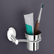 Plantex 304 Stainless Steel Toothbrush Holder/Paste & Tumbler Holder for Bathroom and Wash Basin/Bathroom Accessories - (Oreva - Silver)
