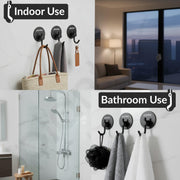 Plantex Wall Hanging Hook/Bath Towel Hook/Self Adhesive Round Robe Hooks for Kitchen/Bathroom/Stylish Home Decor Items - Pack of 6 (Black)