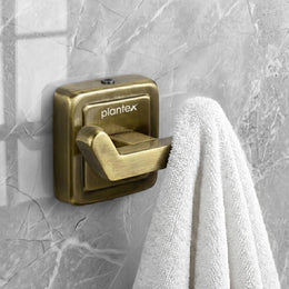 Plantex 304 Grade Stainless Steel Robe Hook/Napkin Hanger/Hook for Hanging Towel in Bathroom/Living Room - Decan (Brass Antique)
