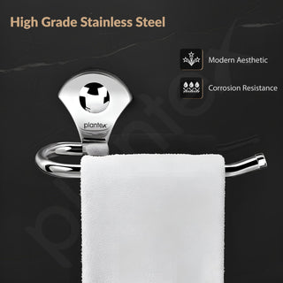 Plantex Royal Stainless Steel Napkin Holder for Wash Basin/Towel Ring/Napkin Holder/Bathroom Accessories (Chrome)
