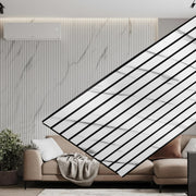 Plantex PVC Wall Panel/Louvers Panel for Wall/3d Wall Panel for Interior Wall DÃ©cor/Eco-Friendly Fluted Panel for Wall- Pack of 10 Covers -100 Sq.Ft (White & Black, 1ft x 10Ft)