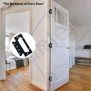 Plantex Butterfly Hinges for Door/Stainless Steel Door Hinges/5 Inch x 14 Gauge Hinge/2.5 mm Hinges for Home/Office/Hotel/Non-Mortise Hinge - Pack of 3 (Black)