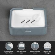 Plantex Aluminium and Acrylic Soap Case/Soap Holder for Bathroom/Soap Stand/Bathroom Accessories - (Grey and Milky White)