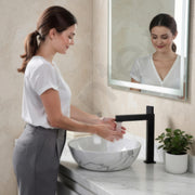 Plantex Brass Wash Basin Mixer Tap/Thermostatic Hot & Cold Basin Mixer Faucet/Deck Mount Pillar Spout for Bathroom Sink - Pack of 1 (APS-4605, Black Matt)