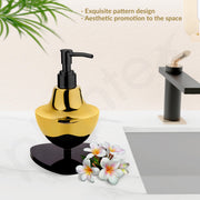 Plantex Gold & Black Stainless Steel and Acrylic Soap Dispenser for Bathroom Countertop/Sink - Pack of 1
