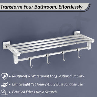 Plantex Heavy-Duty Stainless Steel Towel Rack for Bathroom/Towel Bar/Towel Holder/Bathroom Accessories (24 Inch-Chrome)- Pack of 1, Aqua