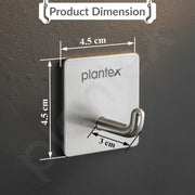 Plantex Wall Hanging Hook/Bath Towel Hook/Self Adhesive Square Robe Hooks for Kitchen/Bathroom/Stylish Home Decor Items - Pack of 4 (Chrome)