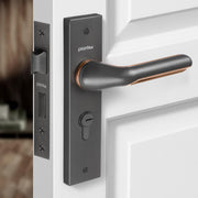 Plantex Heavy-Duty Door Lock Set - Main Door Lock Handle Set/Mortise Lock with 3 Keys, Brass Lock Body & Cylinder (8121 - Grey & PVD Choco)