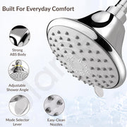 Plantex Shower Head for Bathroom with Shower Arm/Bathroom shower Combo-430B Strong ABS Combo/Shower for bathroom/Rain Shower/4 Inch Shower Head/9 Inch Shower Arm/Adjustable Head
