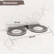 Plantex Double Soap Dish/Stainless Steel Glass dual Soap Holder/Case/Stand/Soap Bar for Kitchen/Bathroom Accessories - Pack of 1 (Black)