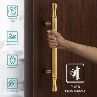 Plantex Heavy Duty Door Handle for Main Door/14 inch Main Door Handle/Pull Push Handle for Home/Hotel/Office Door - Pack of 1 (Brass Antique) - 3 Years Warranty