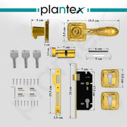 Plantex Premium Door Locks with 3 Years of Warranty by Palntex/Main Door Lock for Home/Mortise Lock for Door - Main Door Lock Set (644 - PVD Gold)