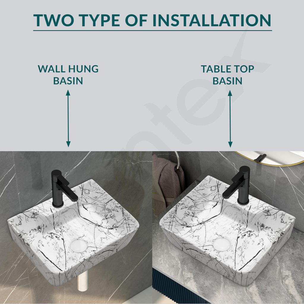 Plantex Wall Mounted Wash Basin for Bathroom/Designer Ceramic Washbasin ...