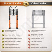 Plantex 15.7 feet (4.8m) Telescopic Ladder/Durable Steps/Collapsible Ladder for Home or Outdoor Work/Aluminium Telescopic Ladder - (Orange)