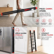 Plantex Folding Ladder for Home | 6-Step Steel Step Ladder | Anti-Skid Foldable Ladder | Home, Office & Warehouse Use - Pack of 1 (GT-6, Black & Red)
