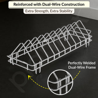 Plantex Stainless Steel Dish Rack/Thali Stand/Plate Fixer/Plate Stand/Tandem Box Accessories (Chrome)