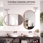 Plantex Aluminium Frame Mirror for Bathroom/Wall Mount Capsule Mirror for Bedroom/Dressing Room/Living Room/Entryway - (Rose Gold, 22x36 Inch)