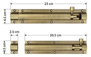 Plantex Stainless Steel 8 inch Tower Bolt/Tower Bolt for Home,Offices Doors and Windows/Tower Bolt for Main Door/Door Latch/Kundi/Chitakini/Door Latch for Windows (Brass Antique, Pack of 2)