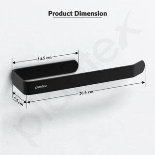 Plantex Space Aluminium Napkin Ring for Wash Basin/Towel Hanger for Bathroom/Napkin Hanger for Kitchen/Bathrom Accessories (Black - Powder Coated)
