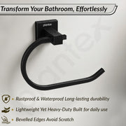 Plantex Stainless Steel Towel Holder for Bathroom/Towel Ring Holder/Napkin Holder for Washbasin/Napkin Ring/Bathroom Accessories â€“ Pack of 1, Aqua (Black)