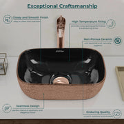 Plantex Table Top Wash Basin For Bathroom/Designer Ceramic Basin/Countertop Vessel Sink Basin - Indo-European Collection (14 x 10 x 5 Inch)