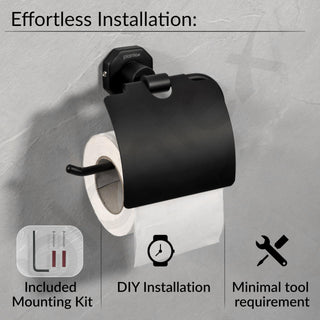 Plantex 304 Grade Stainless Steel Toilet Paper Holder for Bathroom/Toilet Paper Roll Stand/Tissue Holder/Bathroom Accessories - Nipron (Black)