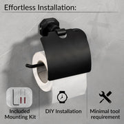 Plantex 304 Grade Stainless Steel Toilet Paper Holder for Bathroom/Toilet Paper Roll Stand/Tissue Holder/Bathroom Accessories - Nipron (Black)