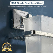 Plantex 304 Grade Stainless Steel Tooth Brush Holder/ABS Tumbler Holder/Tumbler Stand/Bathroom Accessories - Squaro (Chrome)