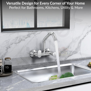 Plantex Pure Brass Kitchen Sink Tap/Sink Mixer Tap Hot and Cold/Kitchen Taps for Home Sink with Brass Wall Flange and Teflon Tape-7 Year Warranty by Plantex (ORN-215-Chrome)