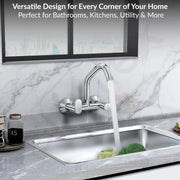 Plantex Pure Brass Kitchen Sink Tap/Sink Mixer Tap Hot and Cold/Kitchen Taps for Home Sink with Brass Wall Flange and Teflon Tape-7 Year Warranty by Plantex (ORN-215-Chrome)