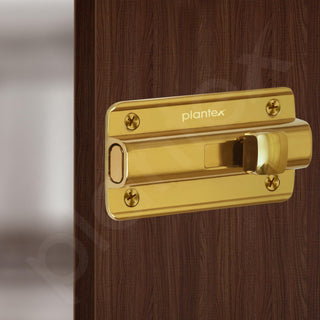 Plantex Premium Heavy Duty Door Stopper/Door Lock Latch for Home and Office Doors - Pack of 8 (PVD Gold)