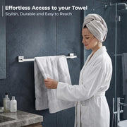 Plantex 304 Grade Stainless Steel Single Towel Rod for Bathroom/Towel Hanger/Towel Holder/Bathroom Accessories - Decan (Chrome)