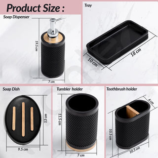 Plantex Polyresin Bathroom Accessories Set Soap Dispenser/Toothbrush Holder/Bathroom Tray/Tumbler Holder/Soap Dish - 5 Piece(921)