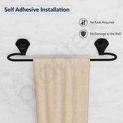 Plantex 24 Inch Self-Adhesive Stainless Steel Towel Hanger/Bathroom Towel Holder for Wall Without Drill/Towel Hanger Stand/Bathroom Accessories - (Royal, Black)