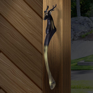 Plantex 16-inches Door Handle for Main Door/Heavy Duty Deer Shape Handles/Pull Push Antique Door Handle for Home/Hotel/Office- Pack of 1 (285-Brass Antique) - 3 Years Warranty