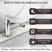 Plantex Pillar Cock Tap for Wash Basin/Premium Tap for Kitchen Sink/360 Degree Swivel Spout/Single knob Tabletop Basin Sink Cock - Pack of 1 (Chrome, BLO-003)