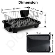 Plantex Dish Drying Rack/Stainless Steel Dish Drainer with Drainer Tray for Kitchen/Vessel Drainer Basket for Utensils/Plate Drying Rack - Chrome (58.5x44.5x23.5 Inch)
