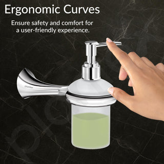 Plantex Smero Pure Brass Made Handwash Holder for Wash Basin/Liquid Soap Dispenser/Shampoo Dispenser - Craft (Chrome)
