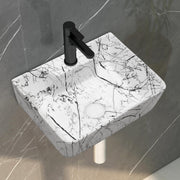 Plantex Wall Mounted Wash Basin for Bathroom/Designer Ceramic Washbasin/Rectangle Small Basin for Handwash/Home/Office (16 x 12 x 4.5 Inch)