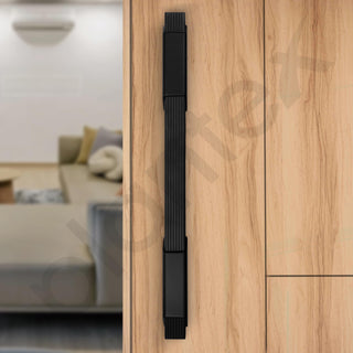 Plantex Door Handle/14 Inch Main Door Handle/Aluminium Door Handle/Pull-Push Door Handle/Door Accessories/3 Years Warranty (Pack of 1, Black)