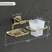 Plantex 304 Grade Stainless Steel 2in1 Soap Dish with Tumbler Holder/Soap Stand/Tooth Brush Holder/Bathroom Accessories - Nipron (Brass Antique)